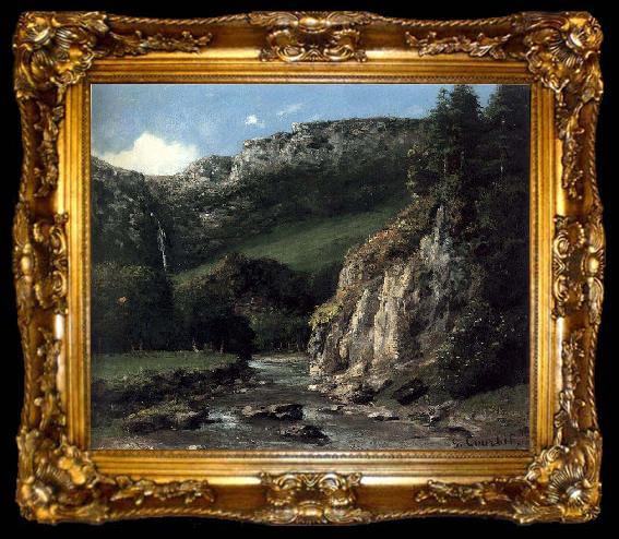 framed  Gustave Courbet Stream in the Jura Mountains, ta009-2